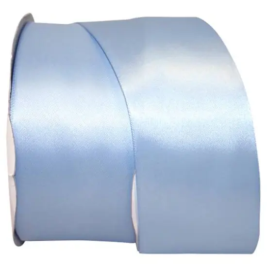 JAM Paper 2.5'' x 50yd. Double Face Satin Ribbon French Blue {1}