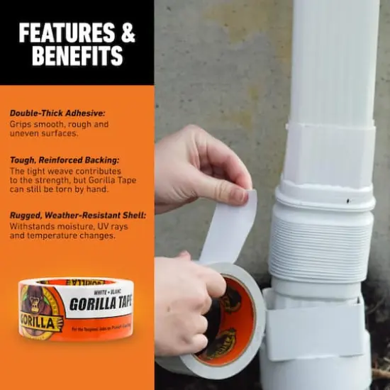 Gorilla Tape&reg; 10yd. Roll White {5}