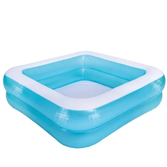 Pool Central&reg; 5ft. Inflatable Blue & White 2-Ring Swimming Pool {1}