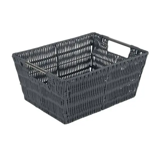 Simplify Charcoal Rattan Tote Basket Set, 3ct. {15}