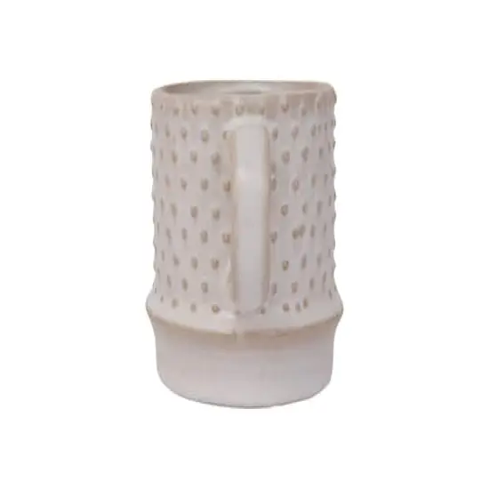 Hello Honey&reg; White Hobnail Pattern Stoneware Mug Set {4}