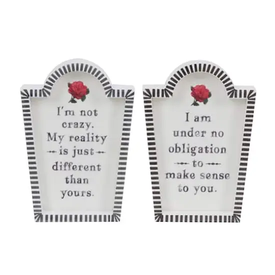 Assorted 7" Black & White Stripe Sentiment Tabletop Sign by Ashland&reg; {1}