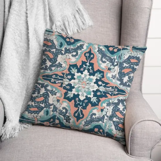 Mediterranean Tile 18" x 18" Throw Pillow {3}