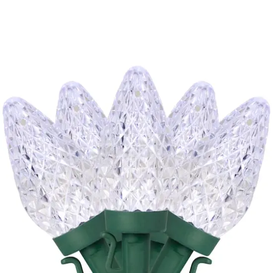 100ct. Faceted LED C9 Christmas String Lights Pure White {6}
