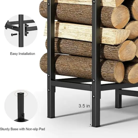 NEX&trade; 63" Heavy Duty Outdoor Metal Firewood Storage Rack {5}