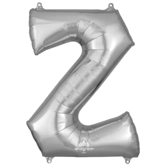32" Silver Letter Foil Balloon Z {1}