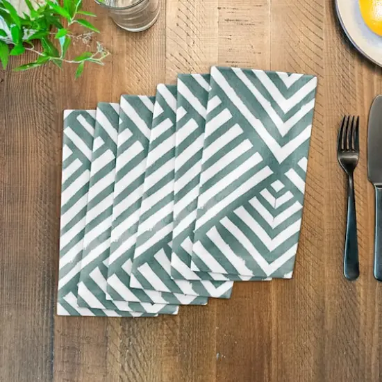 Watercolor Diamond Cotton Twill Napkin Blue {4}