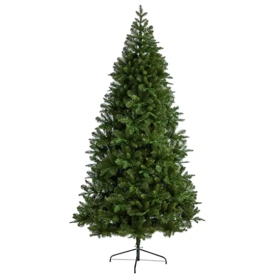 8ft. Pre-Lit Grand Teton Spruce Flat Back Artificial Christmas Tree, Warm White LED Lights {4}