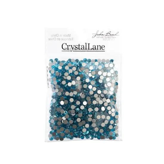John Bead Crystal Lane SS16 Round Flatback Rhinestones, 1,440ct. Aquamarine {4}