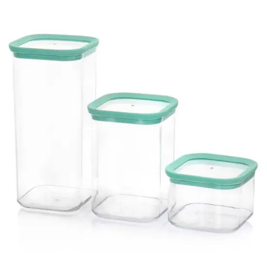 Martha Stewart Mint Green Plastic Stackable Container Set {5}