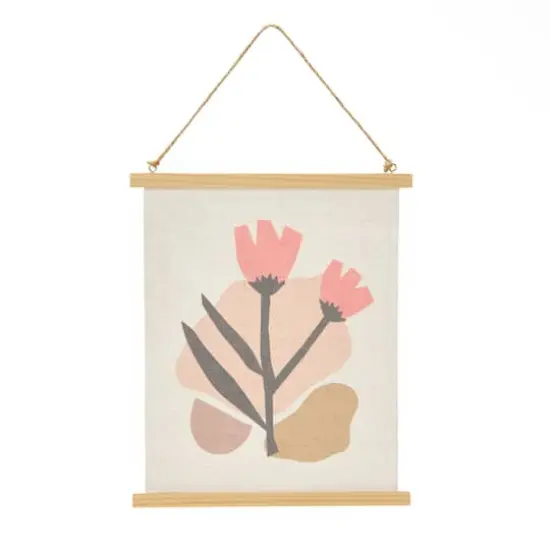 Hello Honey&reg; Abstract Floral Canvas Wall Scroll {1}