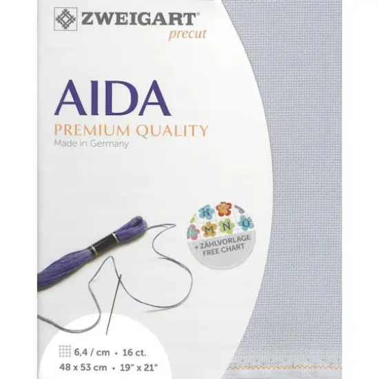 Zweigart&reg; Aida 16 Count Precut FabricSteel Gray {1}