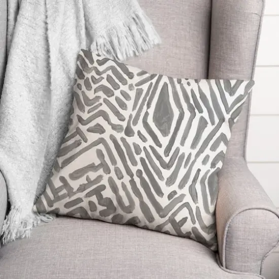 Notches Throw Pillow Gray {3}