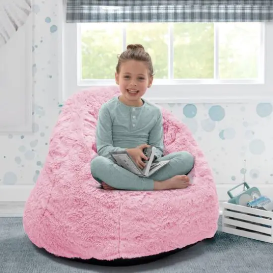 Delta Children 21" Cozee Fluffy Chair Pink {4}