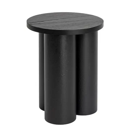 Hello Honey&reg; Round 3-Column End Table Black {1}