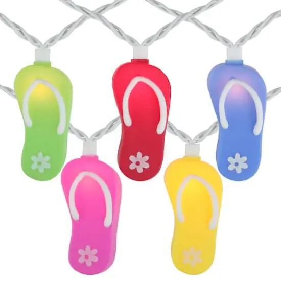 10ct. Multicolor Flip Flop Summer Garden Patio String Lights {1}