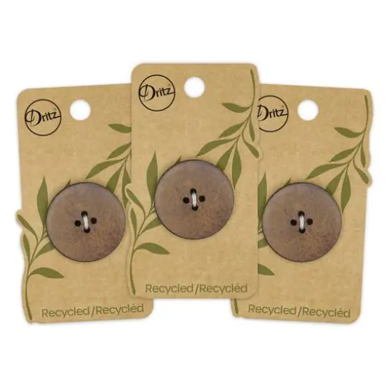 Dritz&reg; 30mm Medium Brown Recycled Leather Round Button, 3ct. {7}