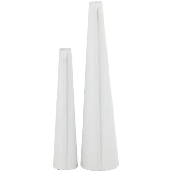 CosmoLiving by Cosmopolitan White Metal Slim Vase with Handles Set of 2 22", 17" {5}