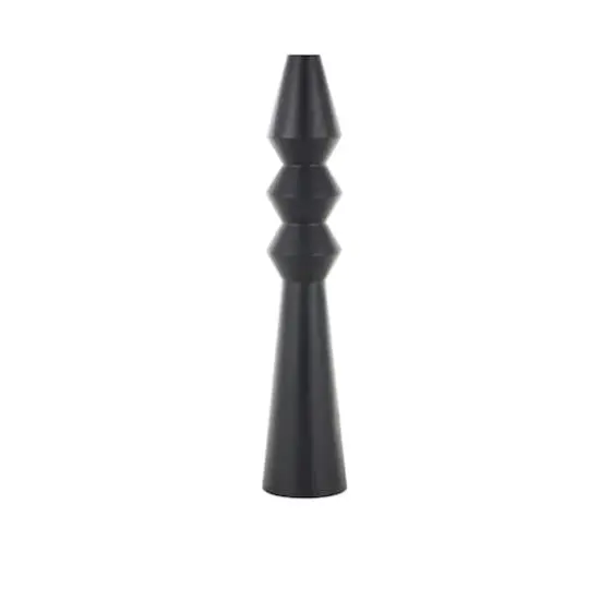 32.5" Black Metal Art Deco Fluted Decorative Vase {4}