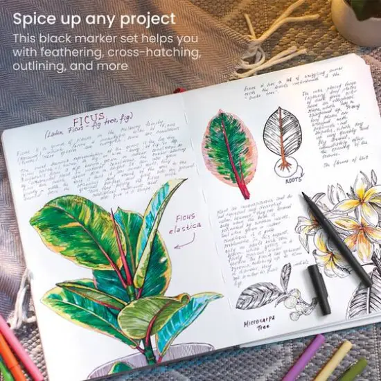 Arteza&reg; Black Bold Tip Classic Felt Pens, 12ct. {5}