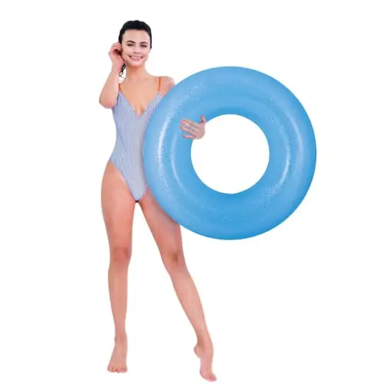 Pool Central 35" Inflatable Inner Tube Pool Float Blue {4}