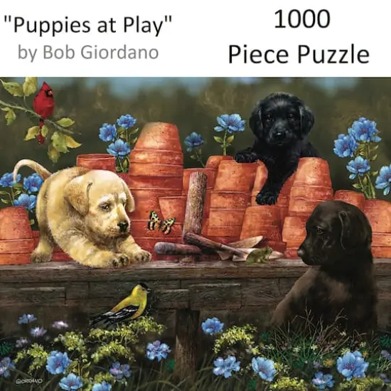 Hart Puzzles Puppies at Play by Bob Giordano 1,000 Piece Jigsaw Puzzle {3}