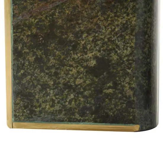 5.75" Green Marble Curved Rectangular Bookend Set {5}