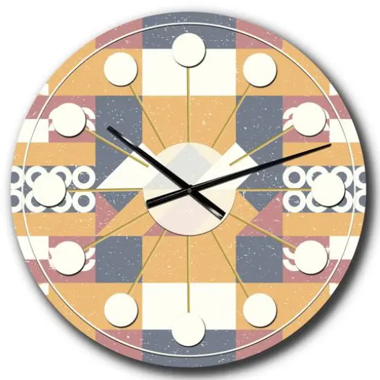Designart 'Retro Geometric Design Vi Mid-Century Modern Wall Clock {1}