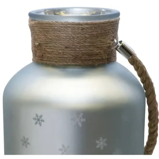 12" Christmas Trees and Snowflakes Pillar Candle Holder with Handle {5}