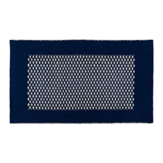 DII&reg; Navy Bordered with Small Diamonds Rug, 2ft. x 3ft. {4}