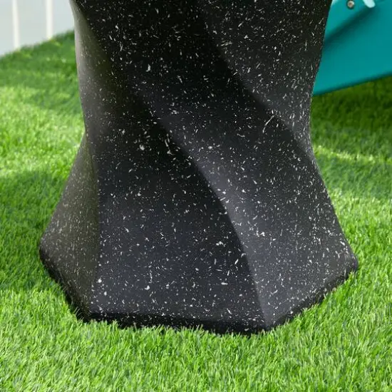 Glitzhome&reg; 17.75" Multifunctional Twist-Style Faux Terrazzo Garden Stool Black {7}