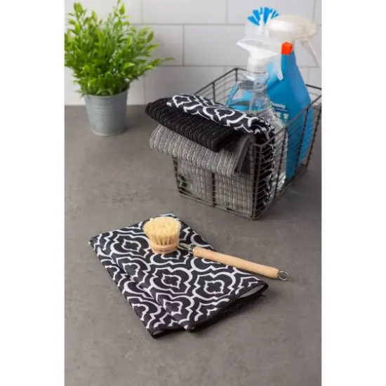 DII&reg; Black Lattice Microfiber Dishtowel Set {7}