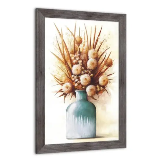 Teal Harvest Still Life Western Gray Framed Print {3}