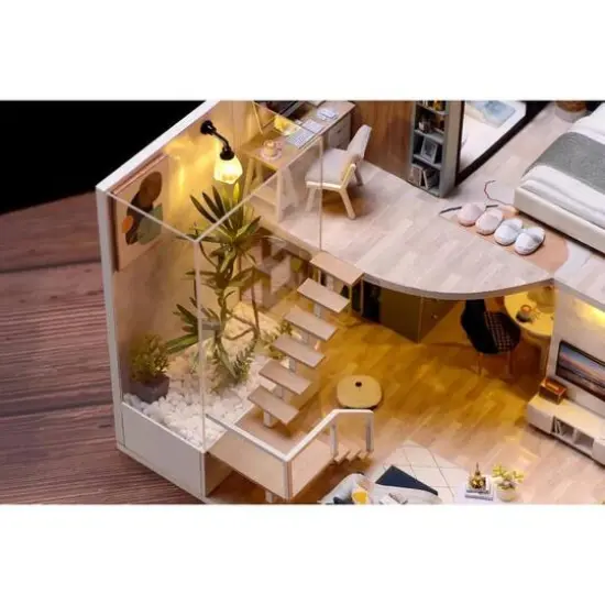 Wizardi Miniature Roombox: House on the Riviera Dollhouse Kit {7}