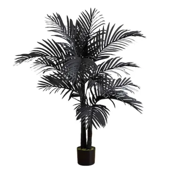 4ft. Artificial Halloween Black Golden Cane Tree {1}