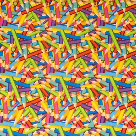 SINGER Rainbow Packed Colored Pencils Cotton Fabric {1}
