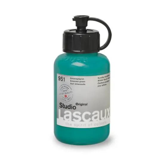 Lascaux Studio Emerald Green Acrylic Bottle, 85mL {3}