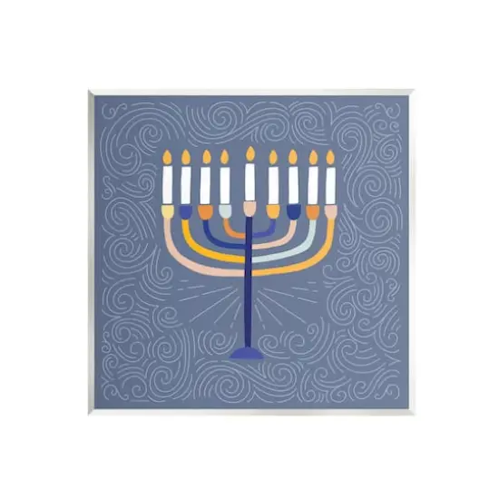 Stupell Industries Hanukkah Menorah Swirls Wall Art {1}