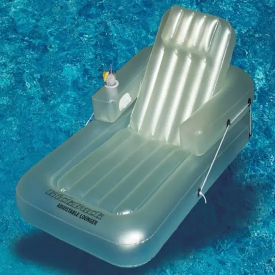 74" Inflatable Light Blue Water Sports Kickback Adjustable Lounger Raft {3}