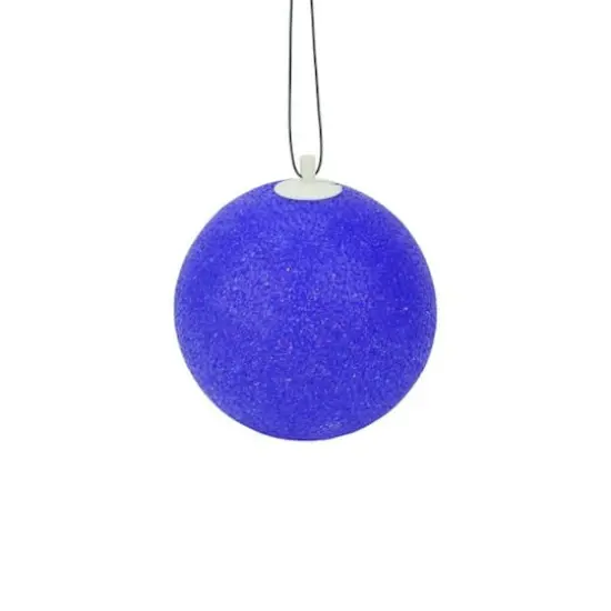 7" Blue Shimmering Sphere Mini Ball Outdoor Decorative Patio Christmas String Lights {1}