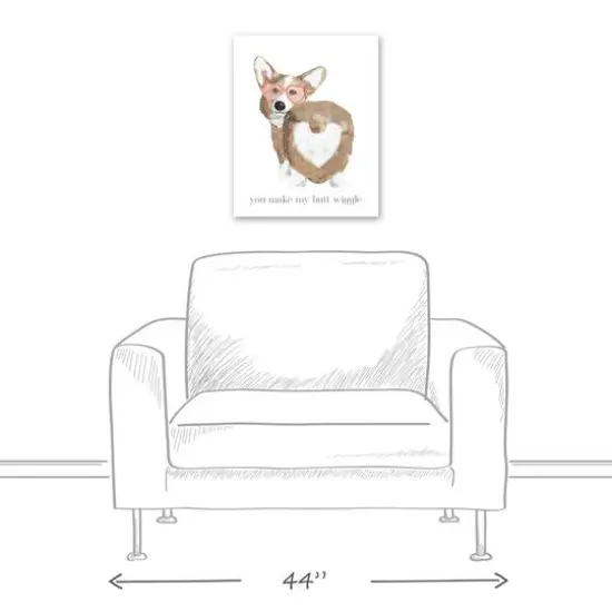 Corgi Wiggle Butt Canvas Wall Art {6}