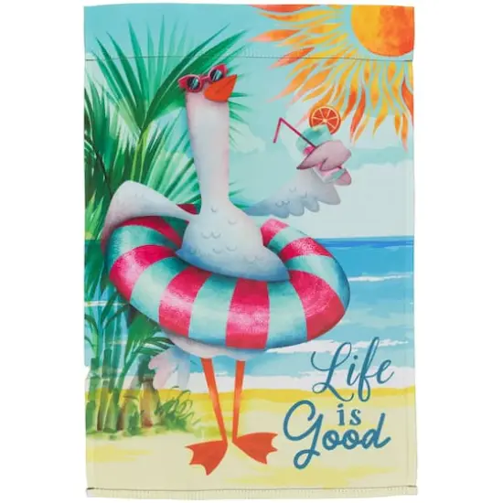18" Beach Duck Life Is Good Garden Flag {1}