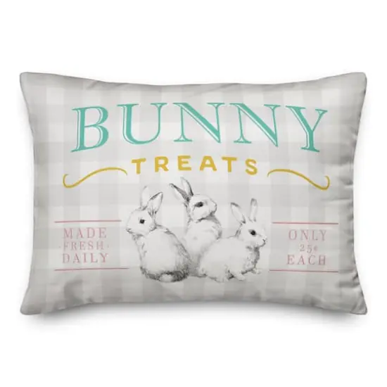 Bunny Treats Gingham Throw Pillow {1}