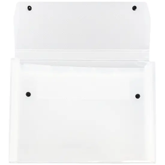 JAM Paper 9" x 13" Clear Plastic Accordion Folder {4}