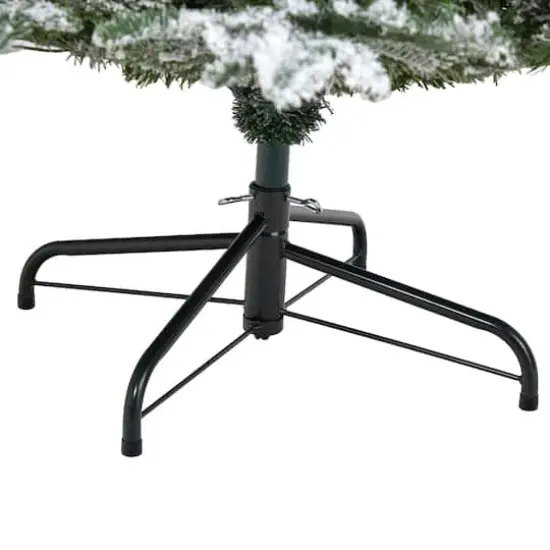 8ft. Pre-Lit Flocked North Carolina Fir Artificial Christmas Tree with Warm White LED Lights {5}