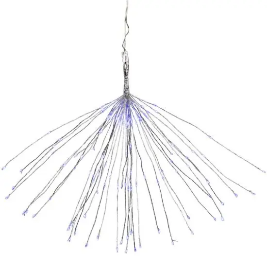 20" LED Lighted Firework Silver Branch Christmas Decoration Silver with Blue Lights {1}