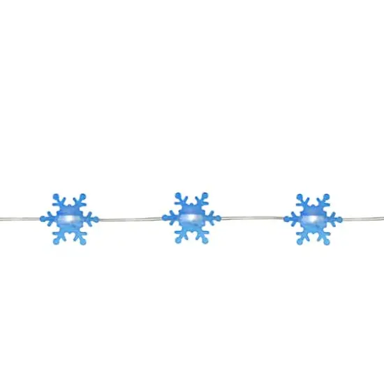 20ct. Blue Snowflake LED Christmas Fairy String Lights {1}