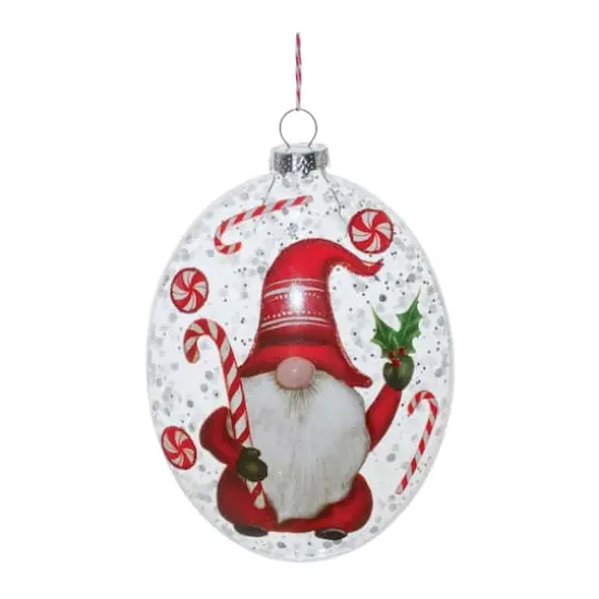 Peppermint Gnome Glass Disc Ornament Set {5}