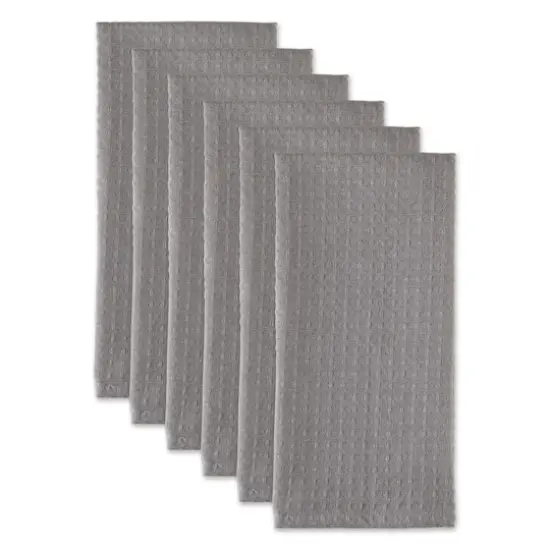 DII&reg; Gray Recycled Cotton Waffle Dish Towels, 6ct. {5}