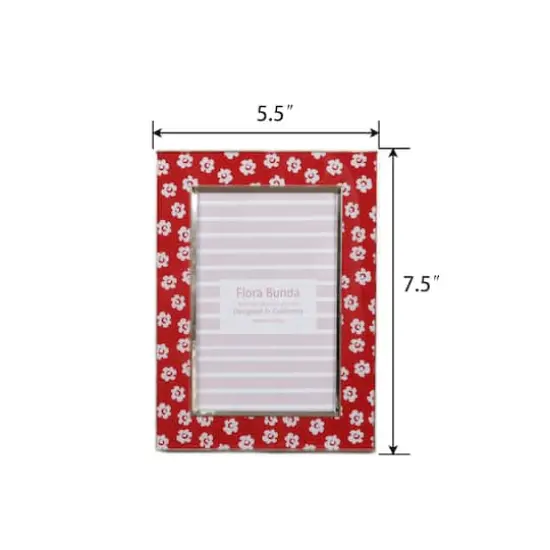 Flora Bunda 4" x 6" Red Floral Aluminum Picture Frame {5}